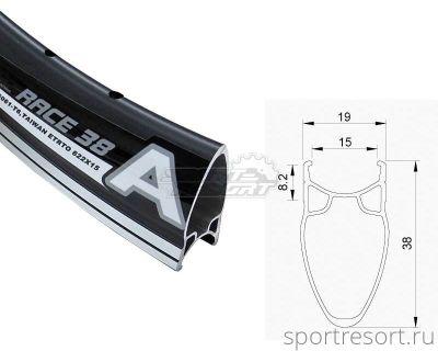Обод Alexrims RACE38 28 (622х15mm) 32H Black
