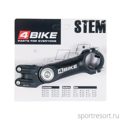 Вынос регулируемый 4Bike TDS-D299N (1-1/8", 31.8, 125mm, +60°)