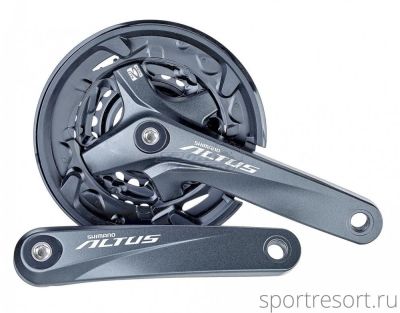 Система Shimano Altus FC-M2000 9ск (Квадрат, 40/30/22T, 175mm, защита)