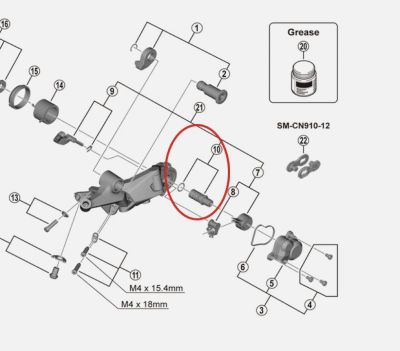 Shimano P-Axle Unit & Washer RD-M786/M640/M820/M6000-SGS