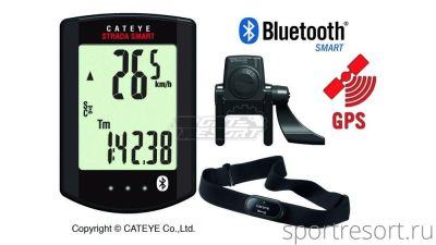 Велокомпьютер CatEye CC-RD500B STRADA SMART (с датчиком Speed/Cadence и HR) CC-RD500B Strada Smart GPS W/SPDCDCHR