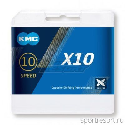 Цепь KMC X-10 (10ск,114зв) Silver/Black